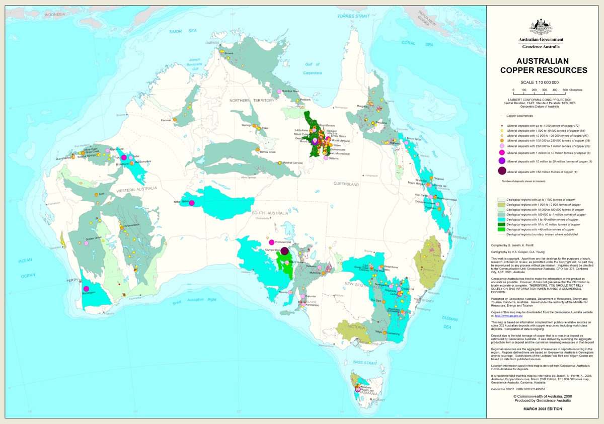 Map of all Australian copper resources