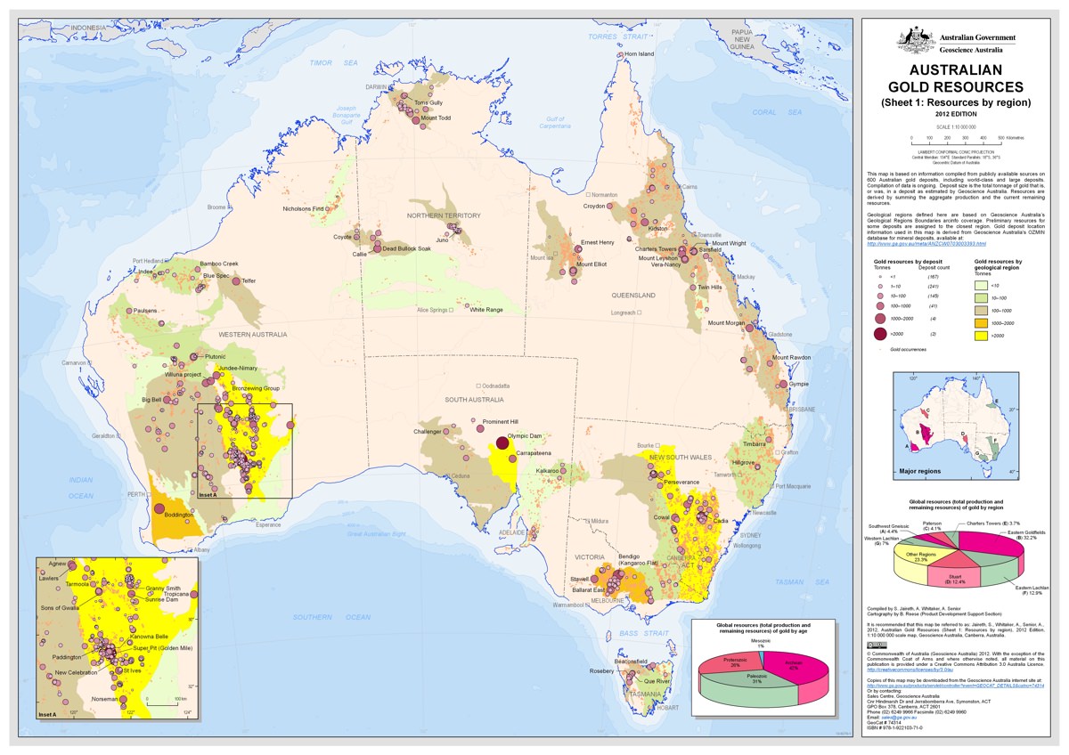 Map of all Australian gold resources