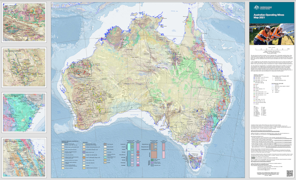 Map of all Australian operating mines (2021)