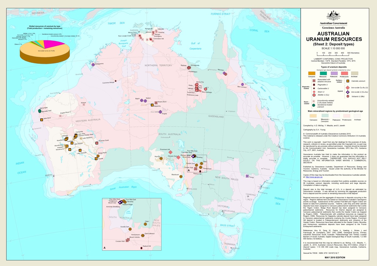 Map of all Australian uranium resources