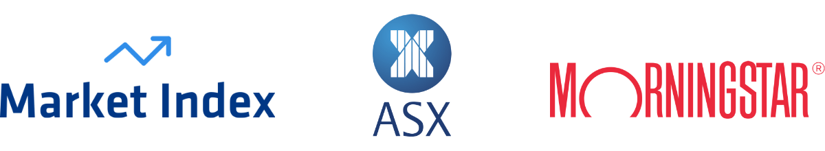 Market Index, ASX and Morningstar Logos